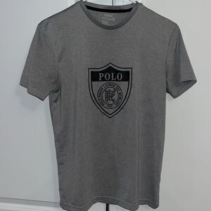 Gray Polo Performance Ralph Lauren Crest Work Out T Shirt XS Mens Team Gym